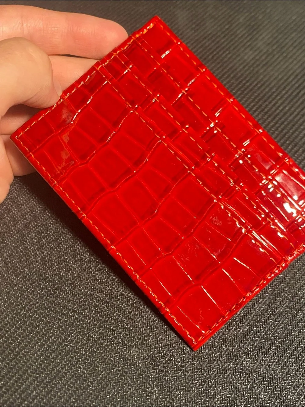 Red Crocodile Scale Wallet